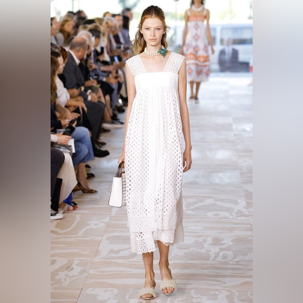 Tory Burch Hermosa Eyelet Midi Dress